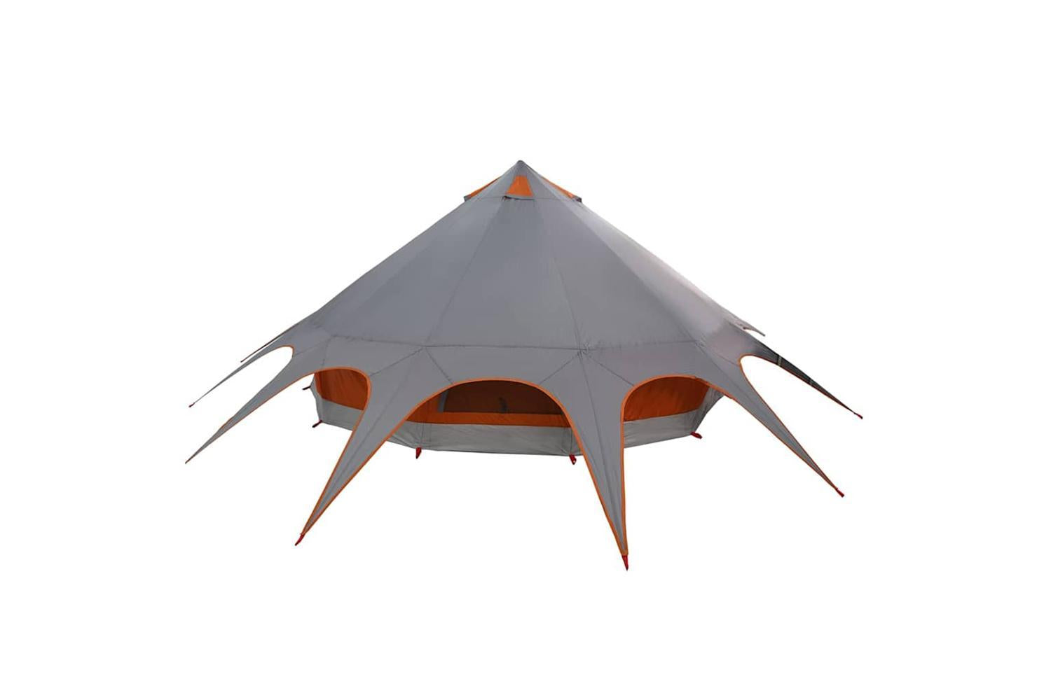 Vidaxl Teepee Tent With Roof Grey And Orange 600 X 600 X 347 Cm-8