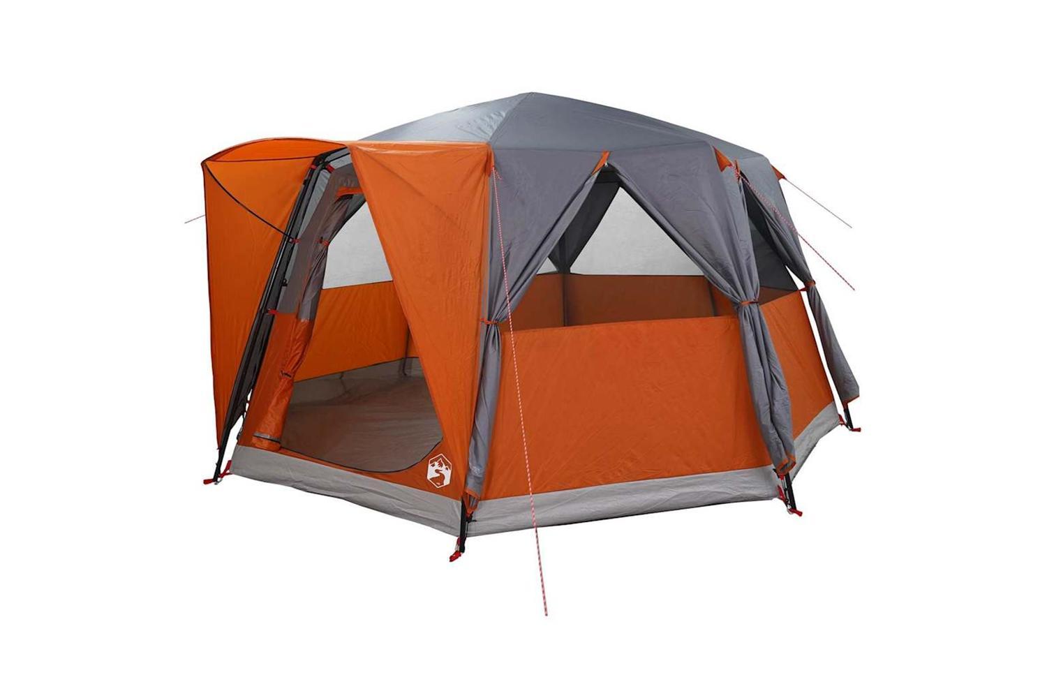 Vidaxl Cabin Tent With Roof Grey And Orange 425 X 396 X 222 Cm-2