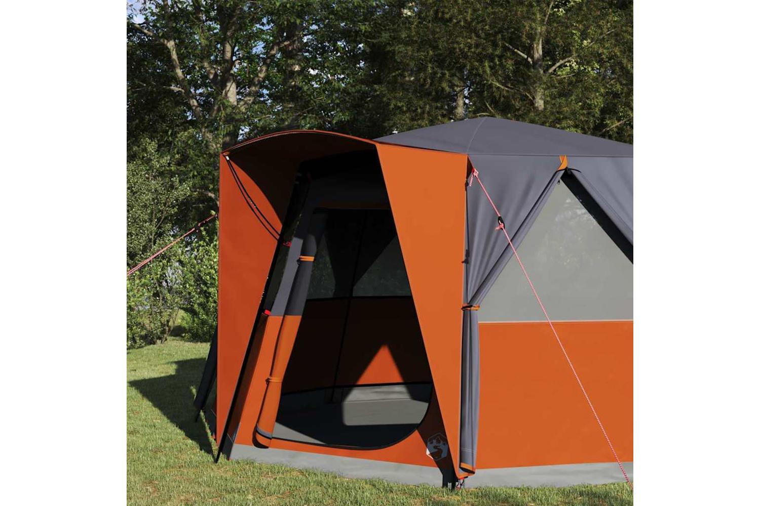 Vidaxl Cabin Tent With Roof Grey And Orange 425 X 396 X 222 Cm-3