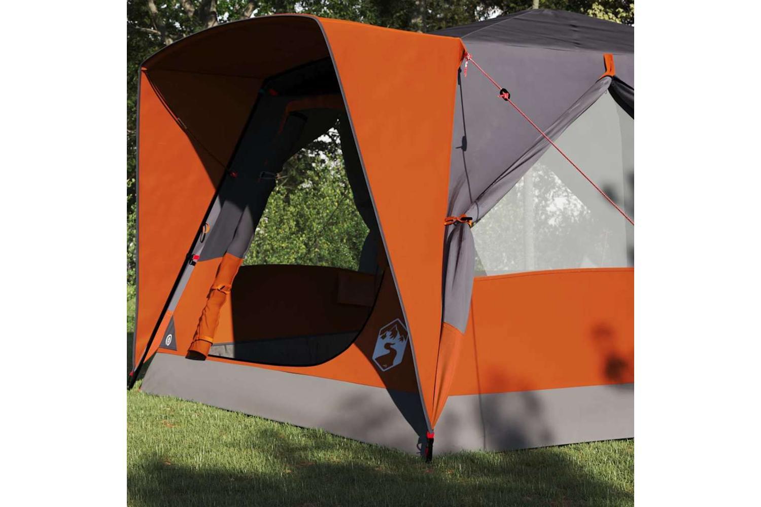Vidaxl Cabin Tent With Roof Grey And Orange 400 X 350 X 212 Cm-3