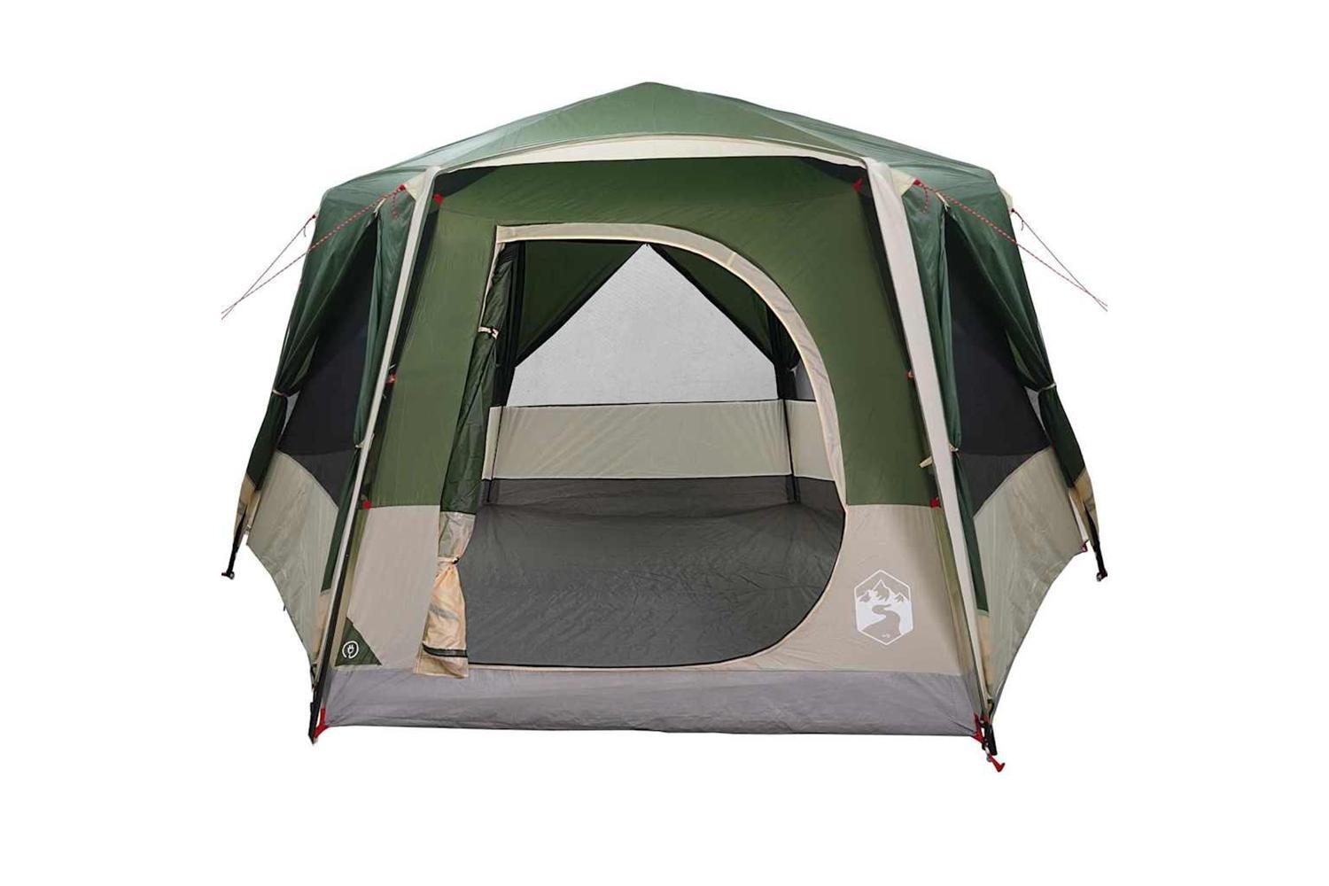 Vidaxl Cabin Tent With Roof Green And White 333 X 317 X 194 Cm-5