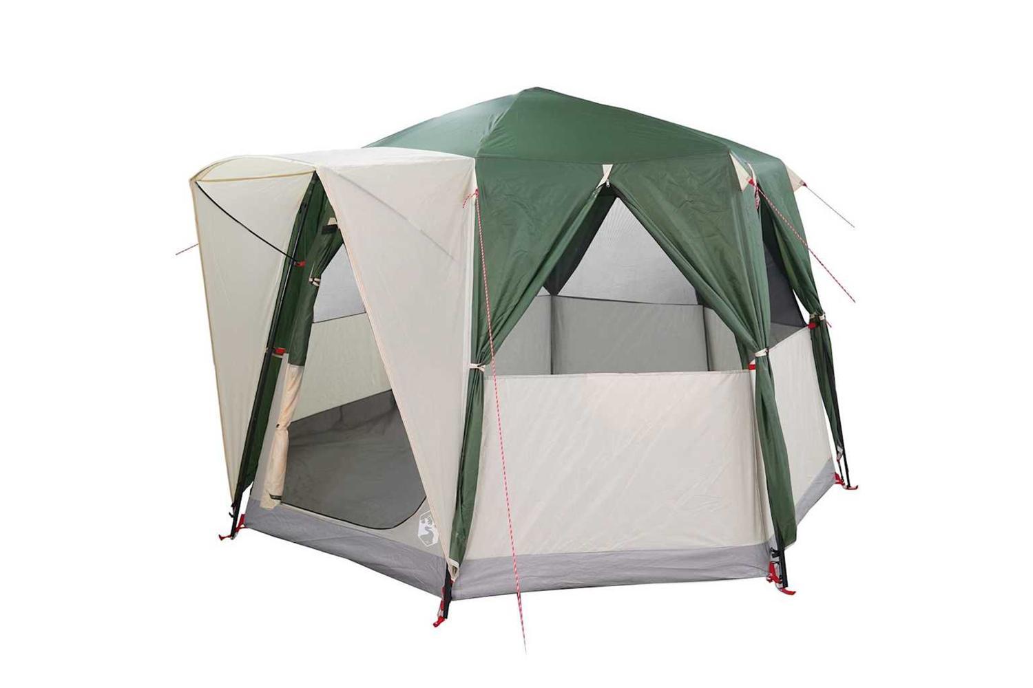 Vidaxl Cabin Tent With Roof Green And White 320 X 320 X 203 Cm-2