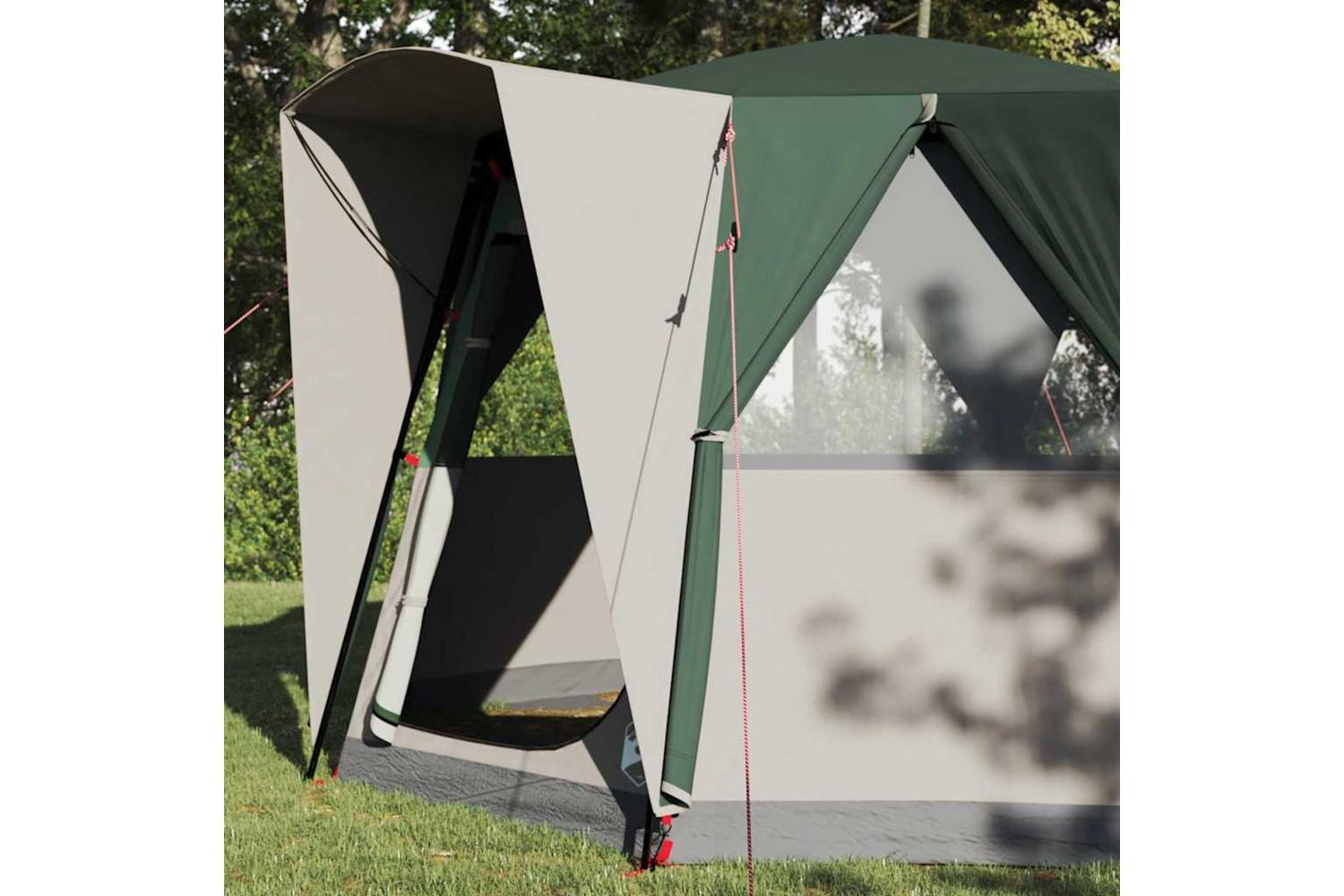 Vidaxl Cabin Tent With Roof Green And White 320 X 320 X 203 Cm-3