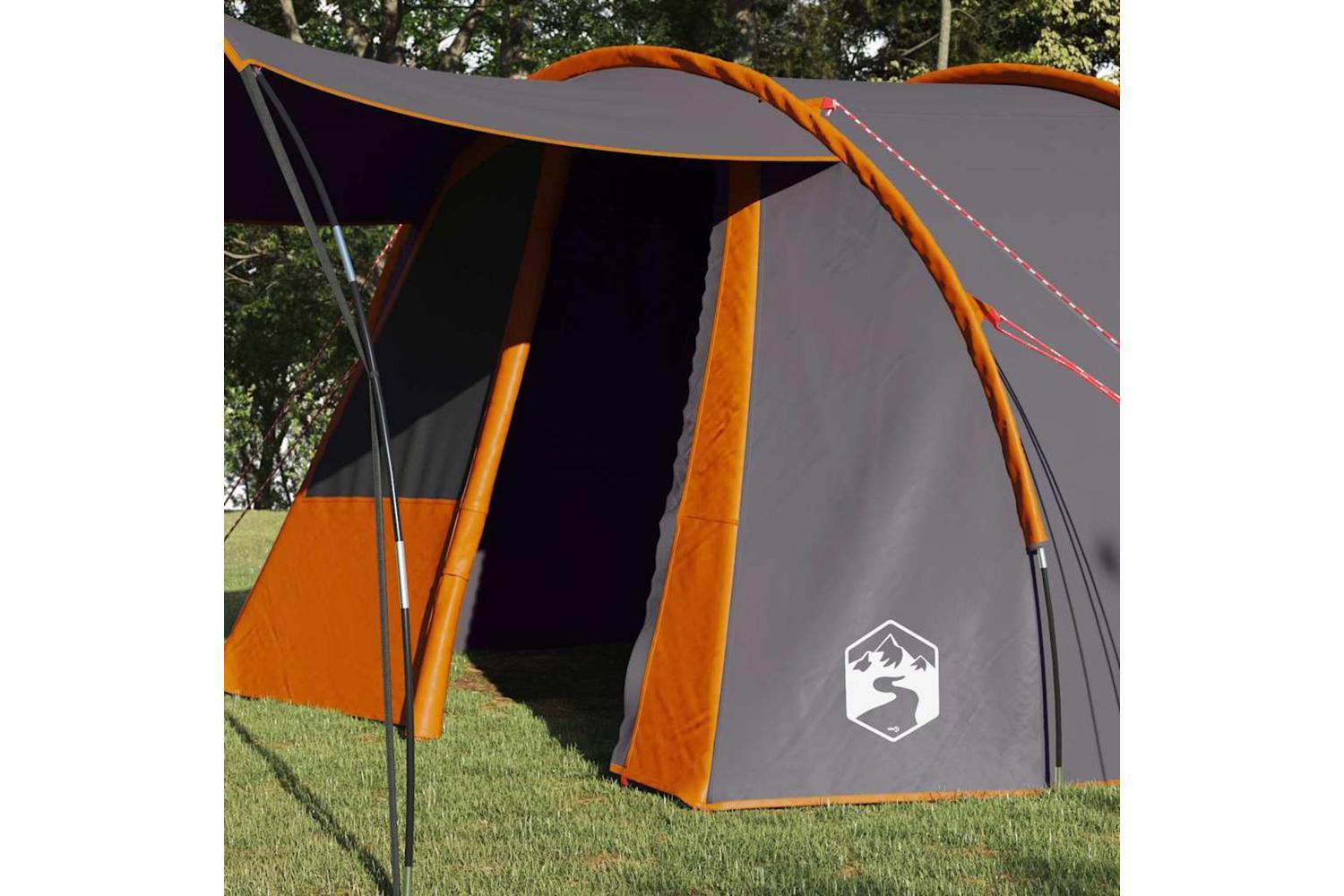 Vidaxl Tunnel Tent With Roof Grey And Orange 740 X 370 X 220 Cm-3