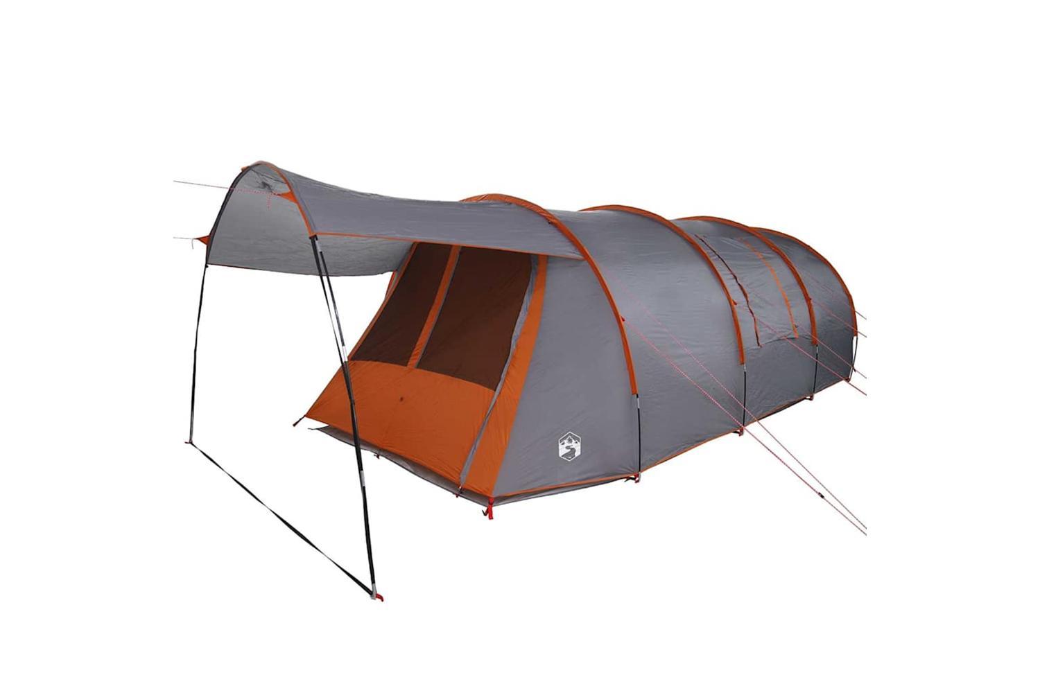 Vidaxl Tunnel Tent With Roof Grey And Orange 740 X 370 X 220 Cm-4