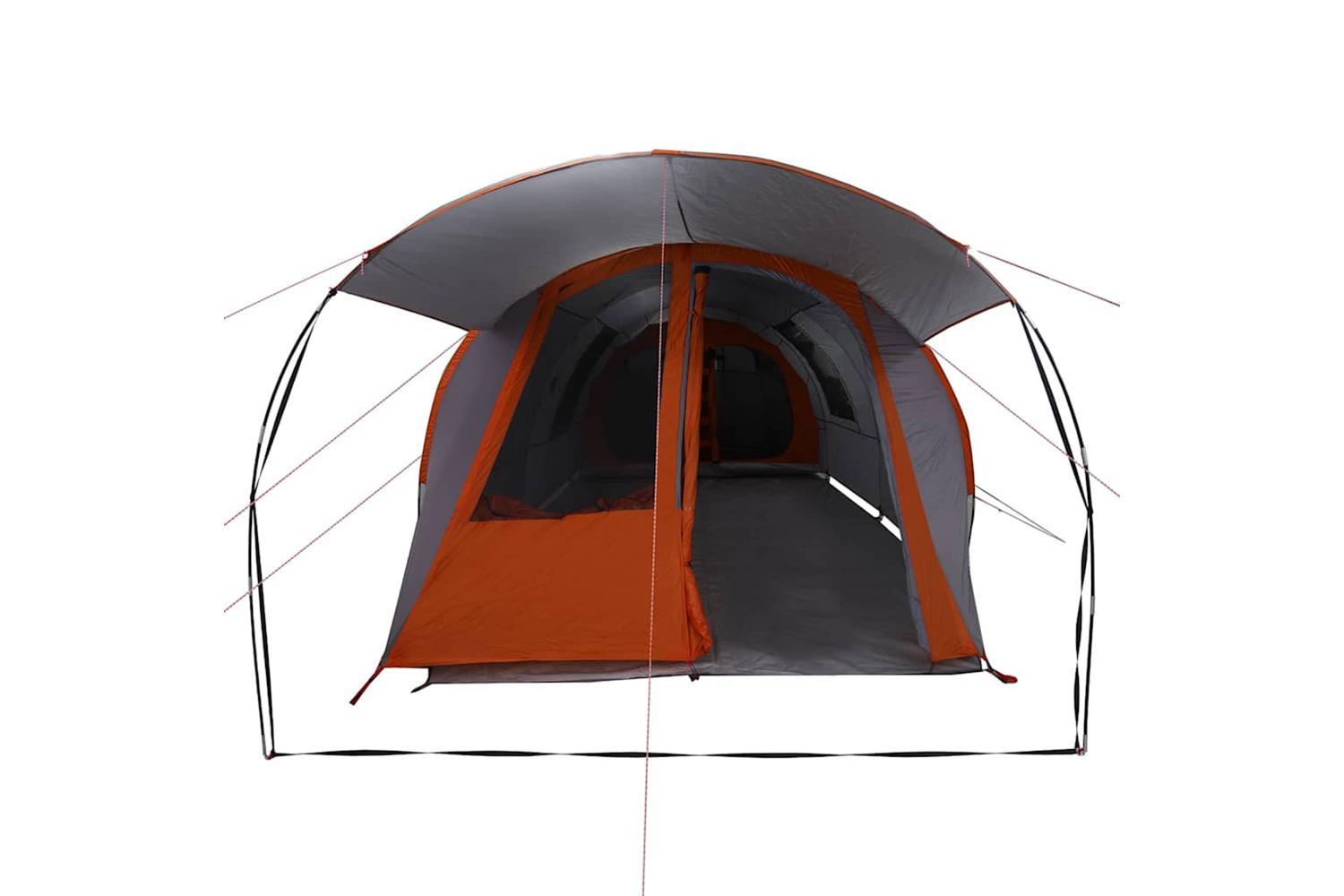 Vidaxl Tunnel Tent With Roof Grey And Orange 740 X 370 X 220 Cm-5