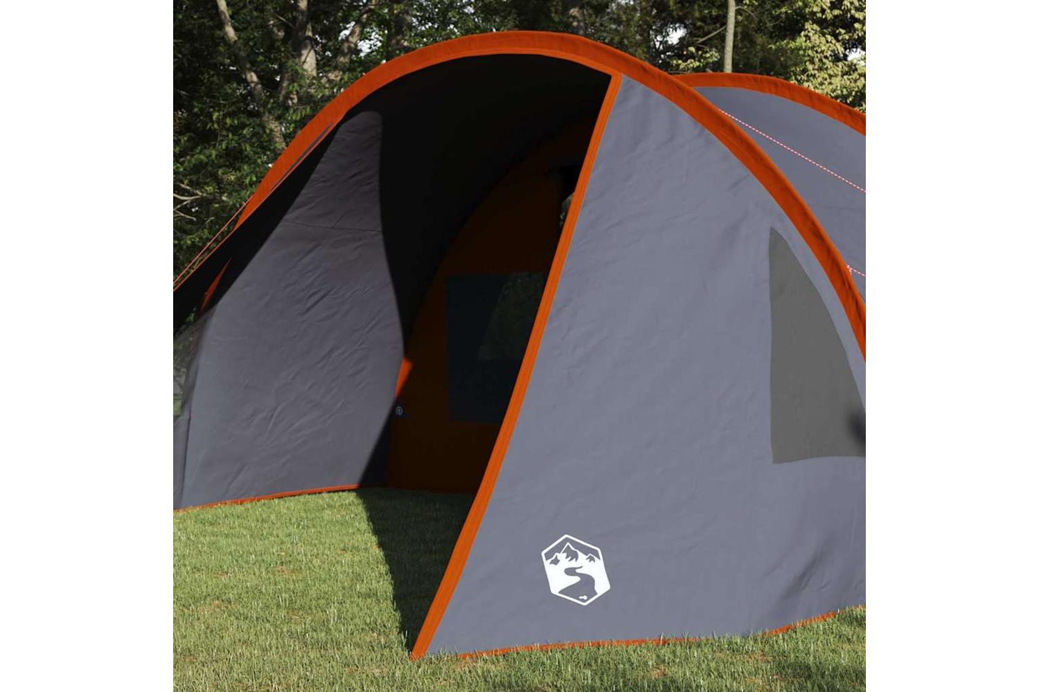 Vidaxl Tunnel Tent With Roof Grey And Orange 805 X 405 X 211 Cm-3