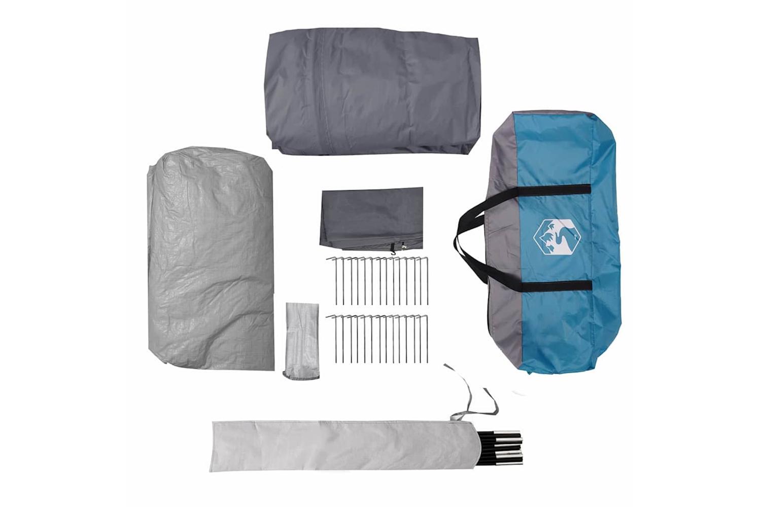Vidaxl Tunnel Tent With Roof Blue And Grey 890 X 470 X 220 Cm-10