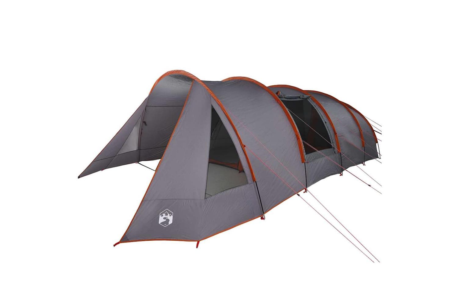 Vidaxl Tunnel Tent With Roof Grey And Orange 890 X 470 X 220 Cm-4