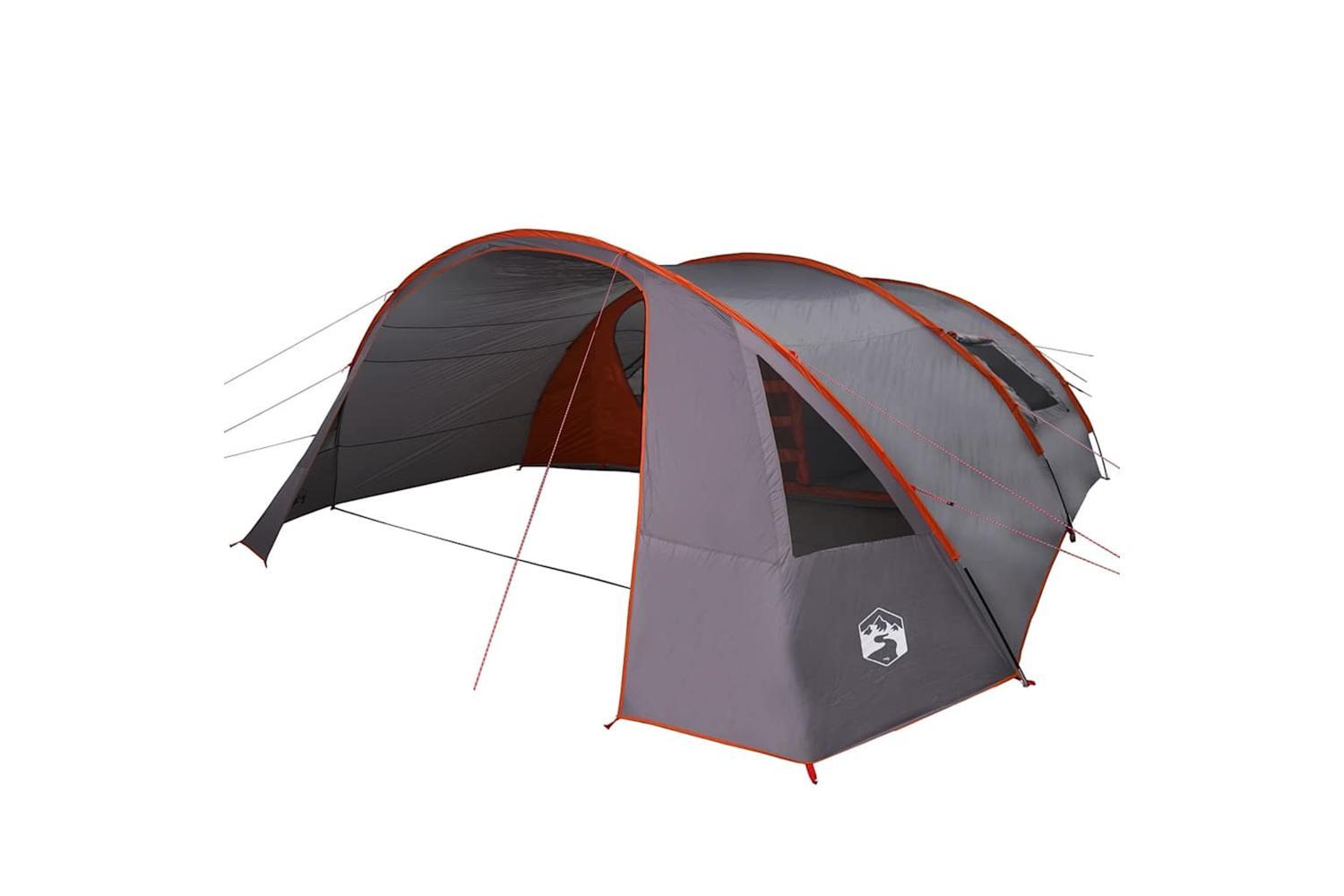 Vidaxl Tunnel Tent With Roof Grey And Orange 700 X 590 X 215 Cm-2