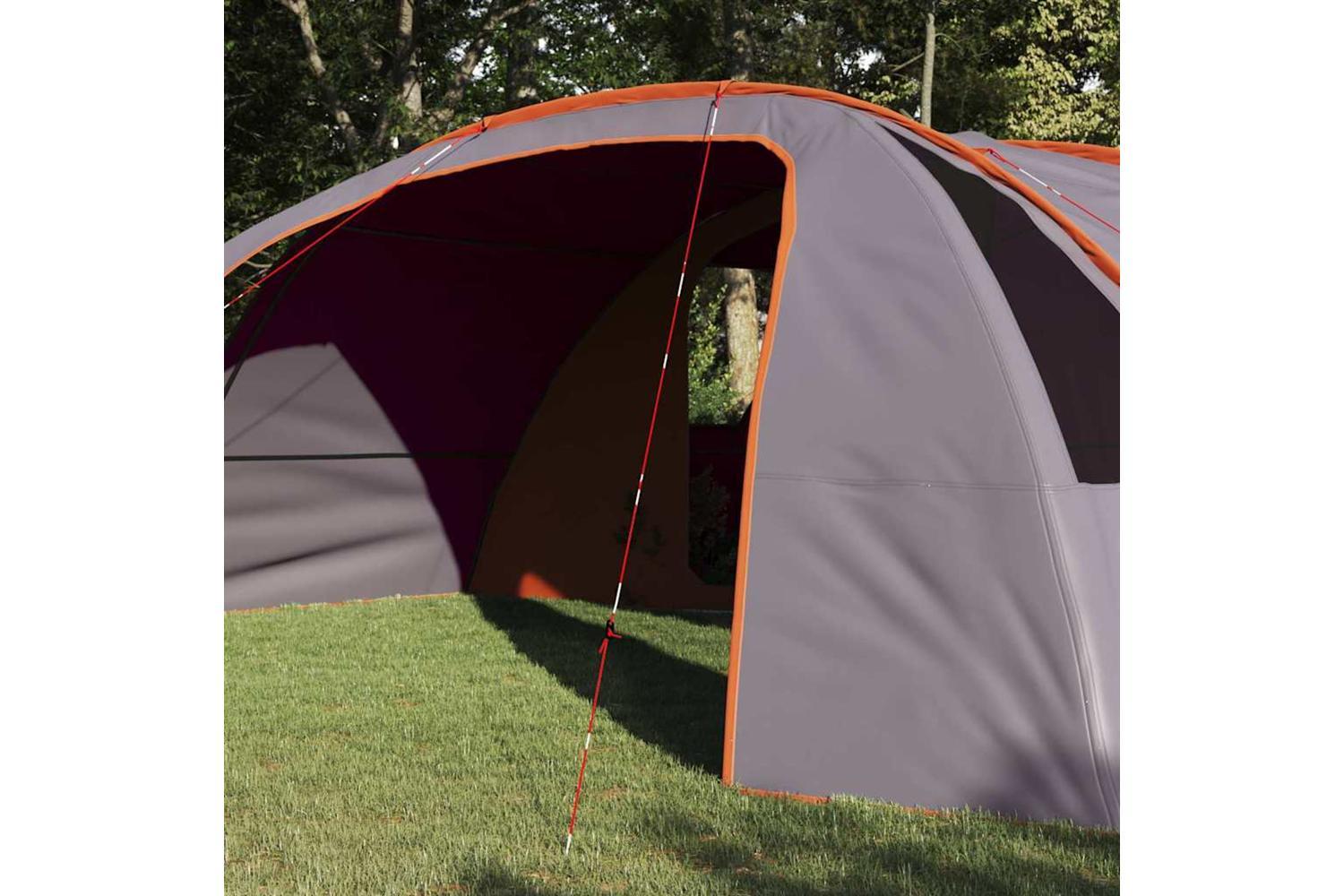 Vidaxl Tunnel Tent With Roof Grey And Orange 700 X 590 X 215 Cm-3