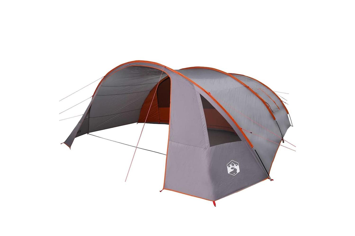 Vidaxl Tunnel Tent With Roof Grey And Orange 700 X 590 X 215 Cm-4