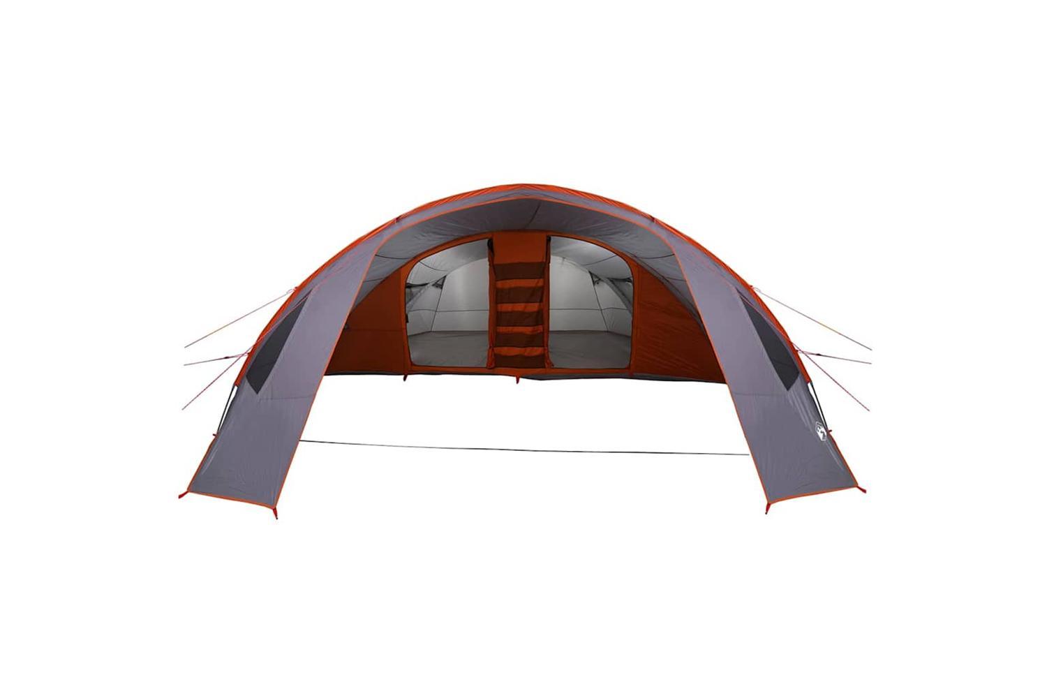 Vidaxl Tunnel Tent With Roof Grey And Orange 700 X 590 X 215 Cm-5