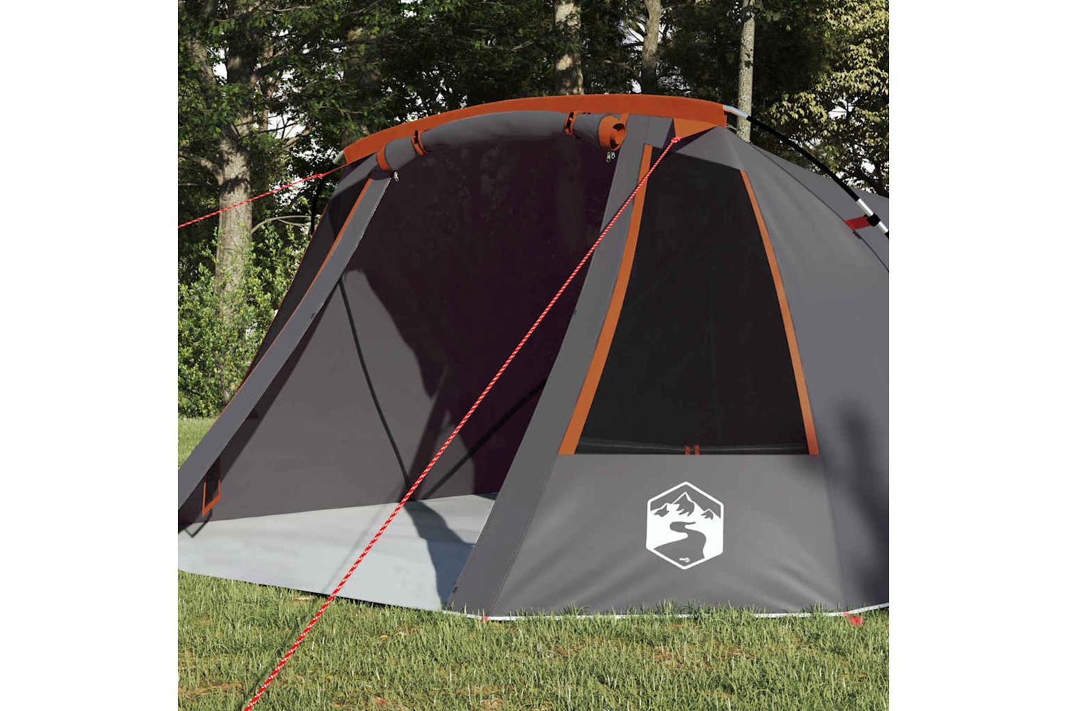 Vidaxl Tunnel Tent With Roof Grey And Orange 328 X 228 X 115 Cm-3