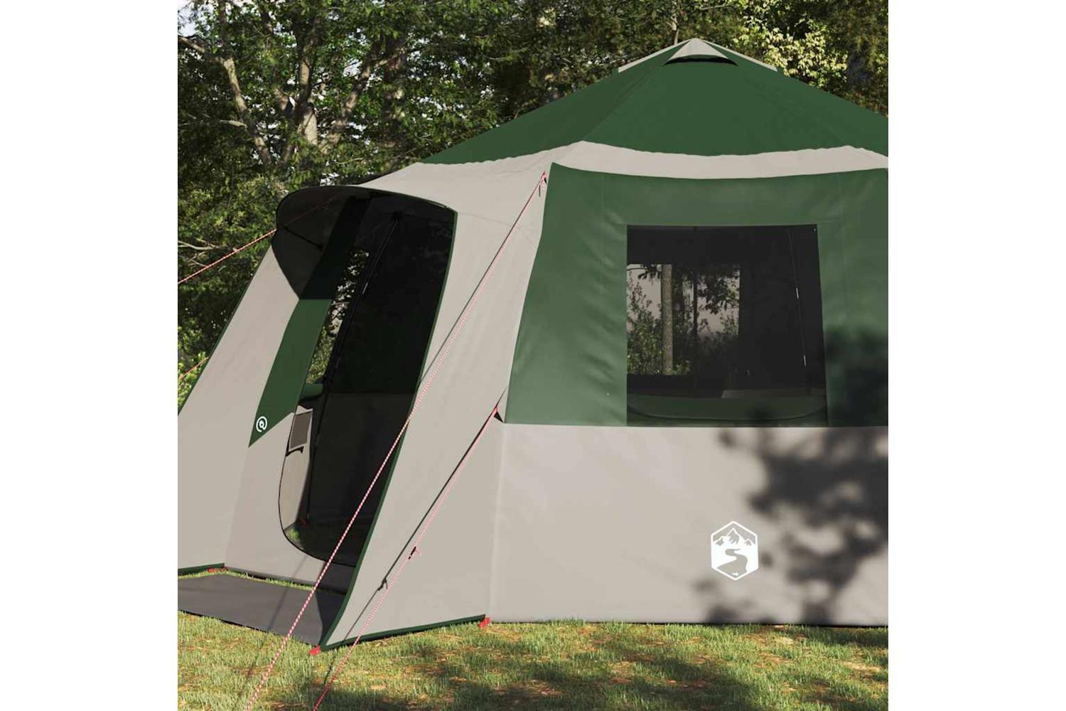 Vidaxl Cabin Tent With Roof Green And Grey 500 X 500 X 294 Cm-3