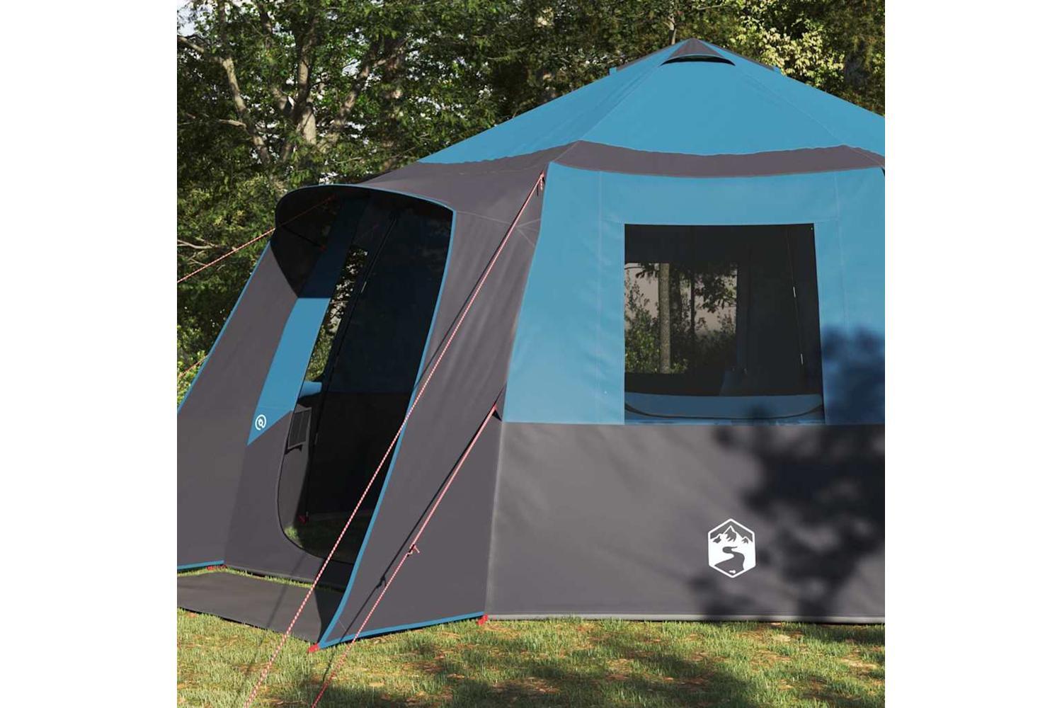 Vidaxl Cabin Tent With Roof Blue And Grey 500 X 500 X 294 Cm-3