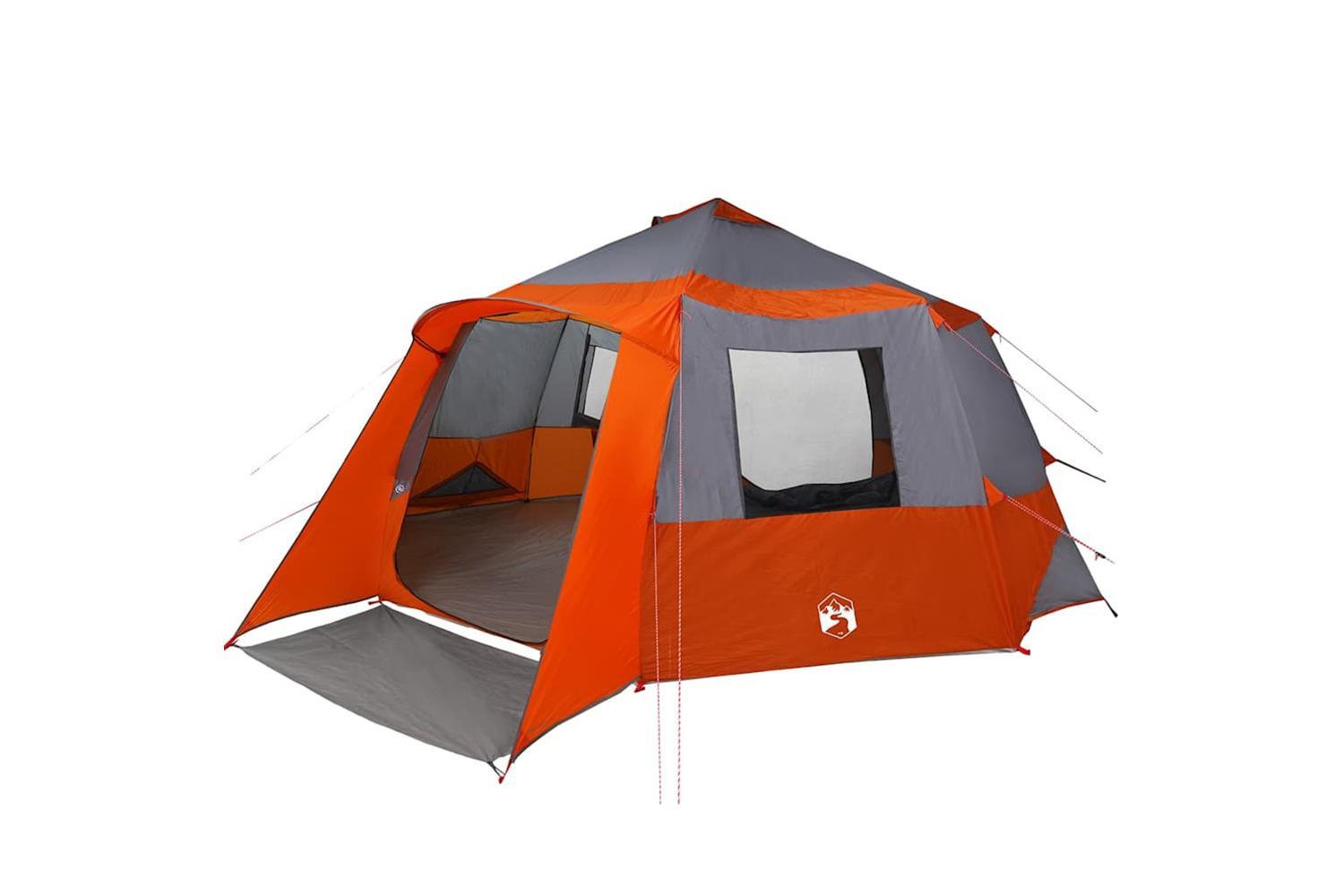 Vidaxl Cabin Tent With Roof Grey And Orange 500 X 500 X 294 Cm-2