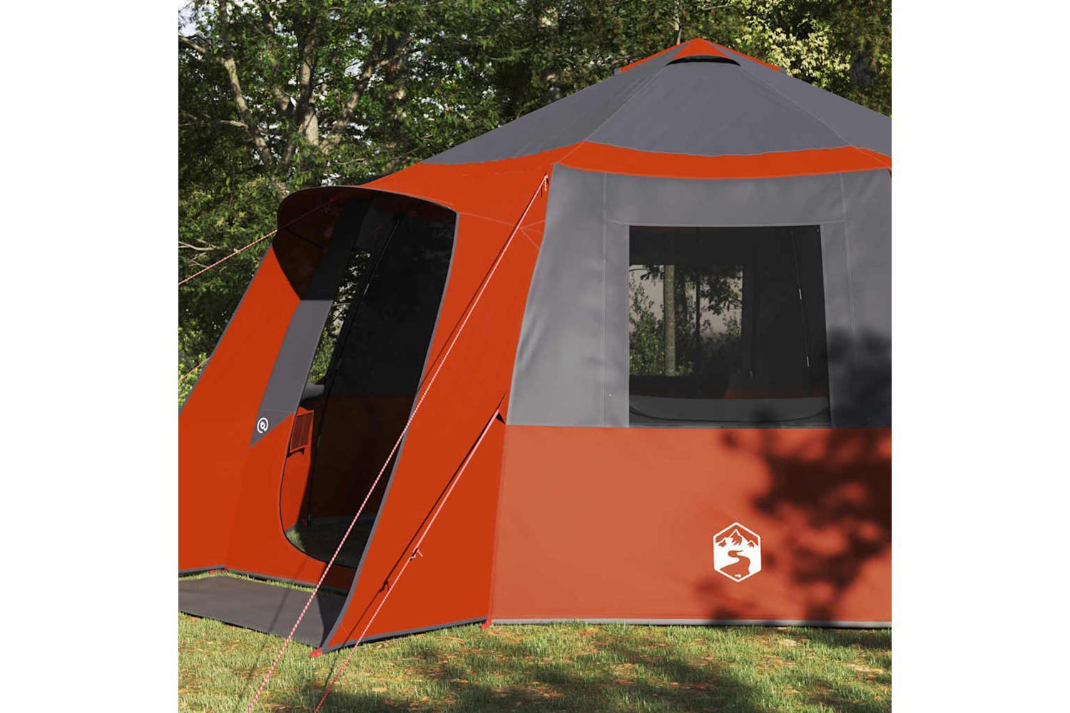 Vidaxl Cabin Tent With Roof Grey And Orange 500 X 500 X 294 Cm-3