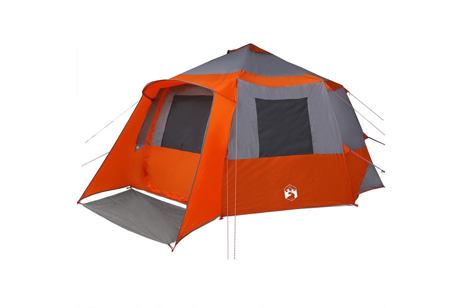 Vidaxl Cabin Tent With Roof Grey And Orange 500 X 500 X 294 Cm-4