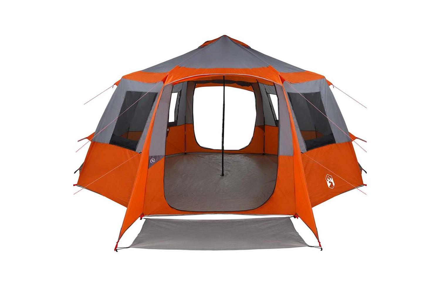 Vidaxl Cabin Tent With Roof Grey And Orange 500 X 500 X 294 Cm-5
