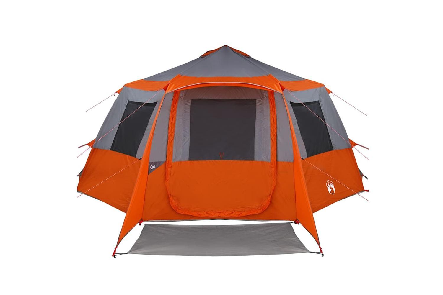 Vidaxl Cabin Tent With Roof Grey And Orange 500 X 500 X 294 Cm-7