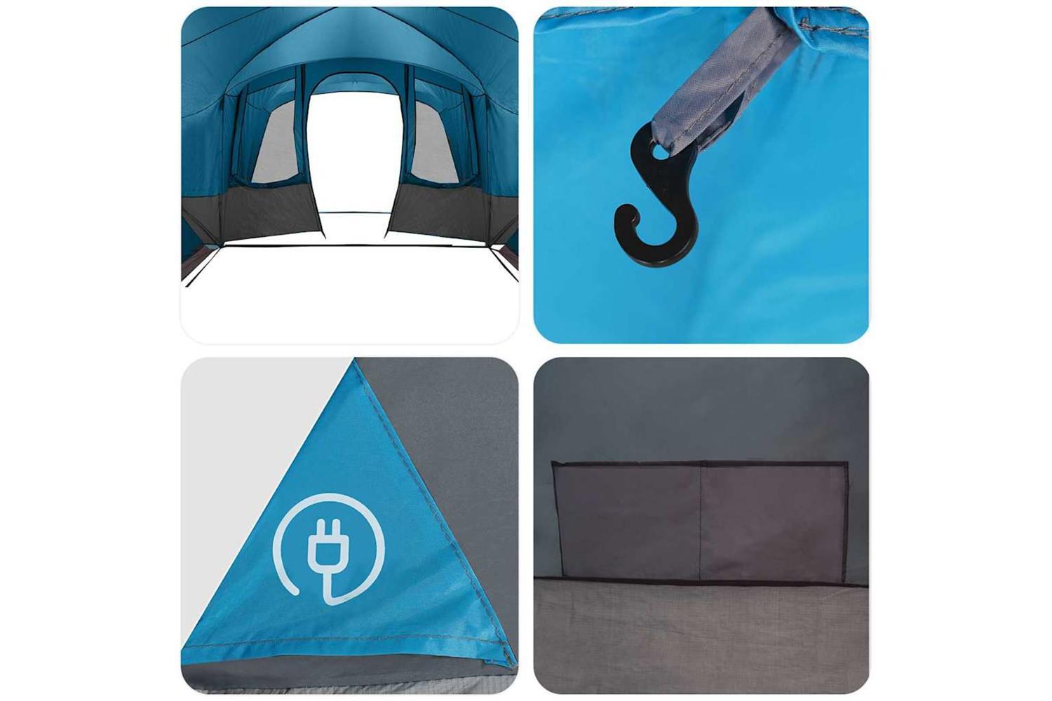 Vidaxl Family Tent With Roof Blue And Grey 760 X 645 X 230 Cm-9