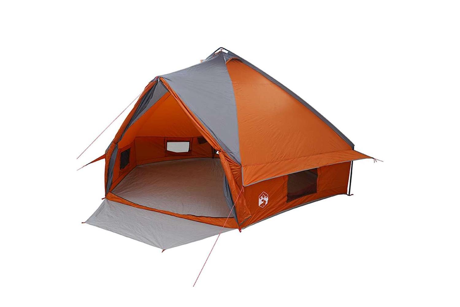 Vidaxl Teepee Tent With Roof Grey And Orange 567 X 470 X 242 Cm-2