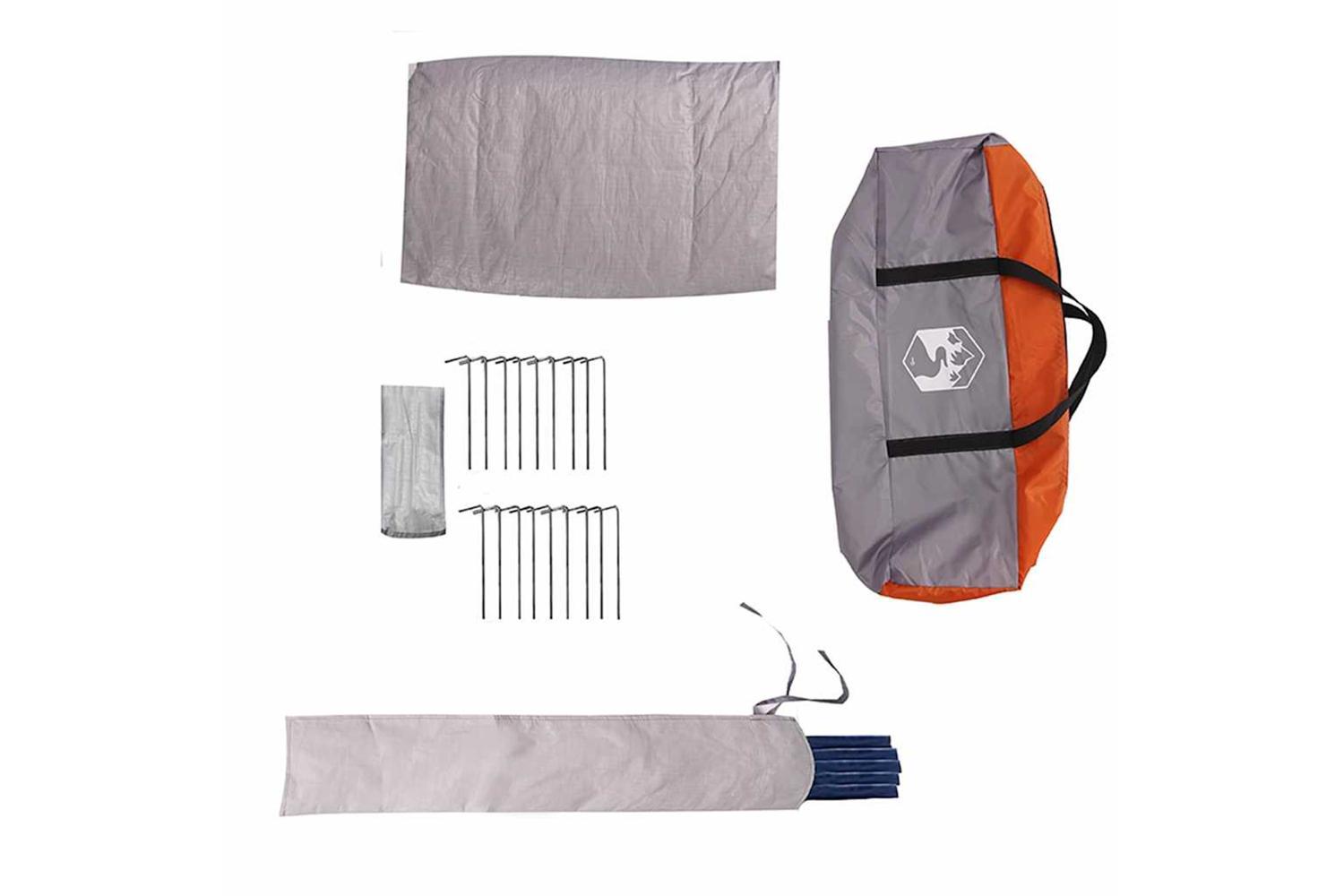 Vidaxl Teepee Tent With Roof Grey And Orange 567 X 470 X 242 Cm-10