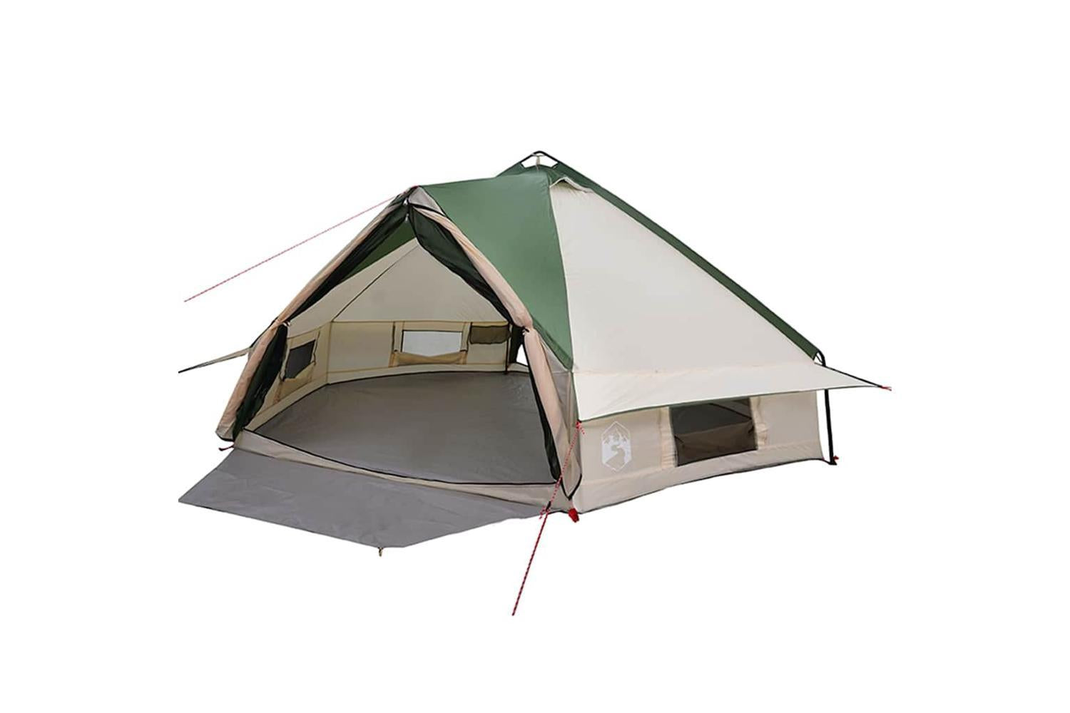 Vidaxl Teepee Tent With Roof Green And White 490 X 410 X 210 Cm-2