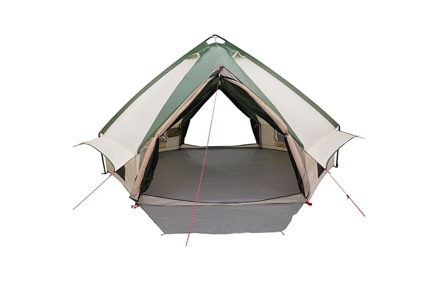 Vidaxl Teepee Tent With Roof Green And White 490 X 410 X 210 Cm-5