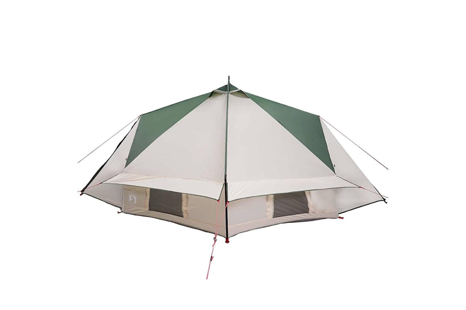 Vidaxl Teepee Tent With Roof Green And White 490 X 410 X 210 Cm-6