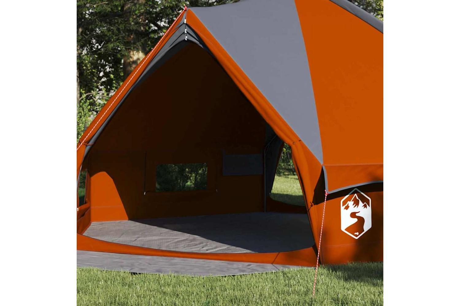Vidaxl Teepee Tent With Roof Grey And Orange 490 X 410 X 210 Cm-3