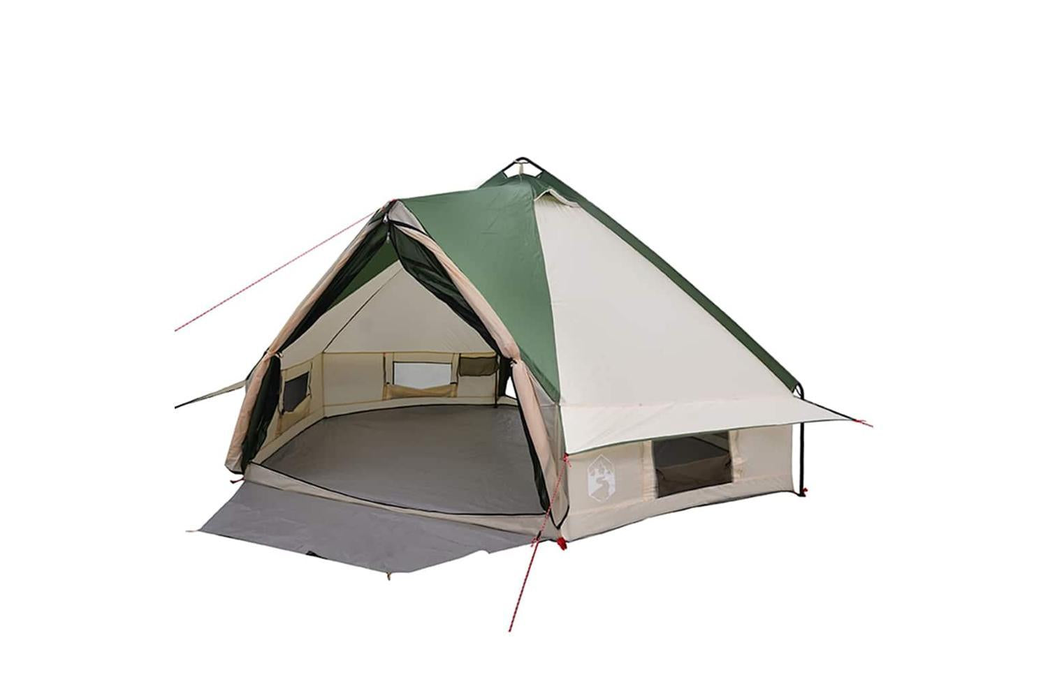 Vidaxl Teepee Tent With Roof Green And White 431 X 366 X 185 Cm-2