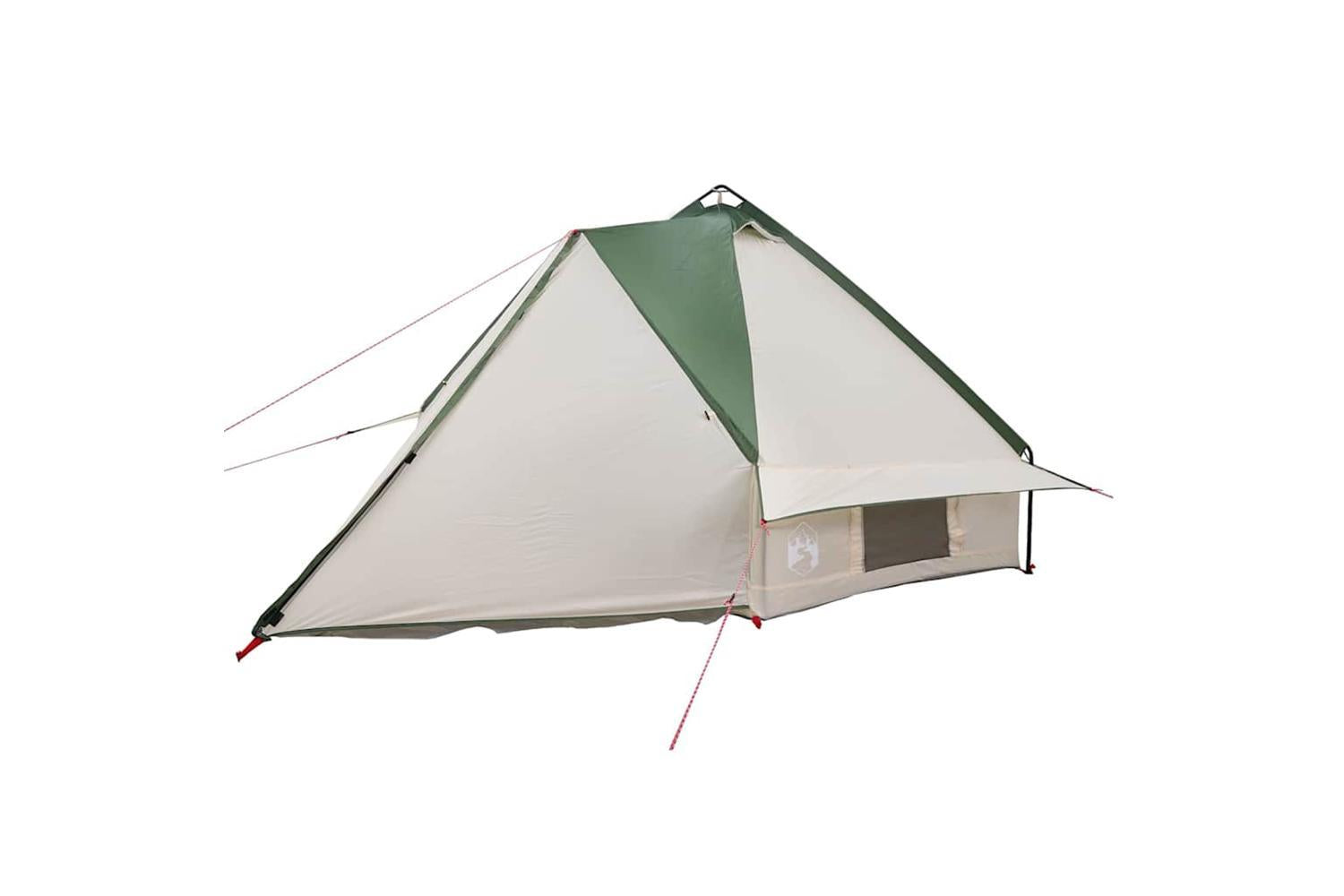 Vidaxl Teepee Tent With Roof Green And White 431 X 366 X 185 Cm-4