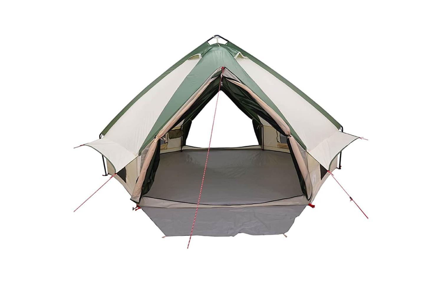 Vidaxl Teepee Tent With Roof Green And White 431 X 366 X 185 Cm-5