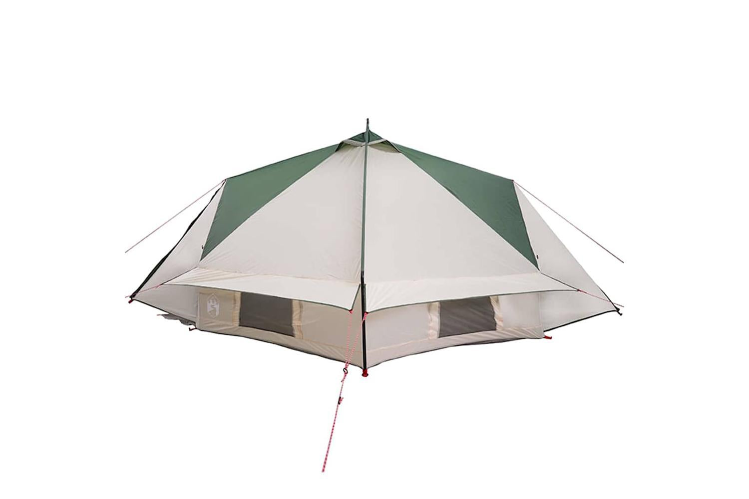 Vidaxl Teepee Tent With Roof Green And White 431 X 366 X 185 Cm-6