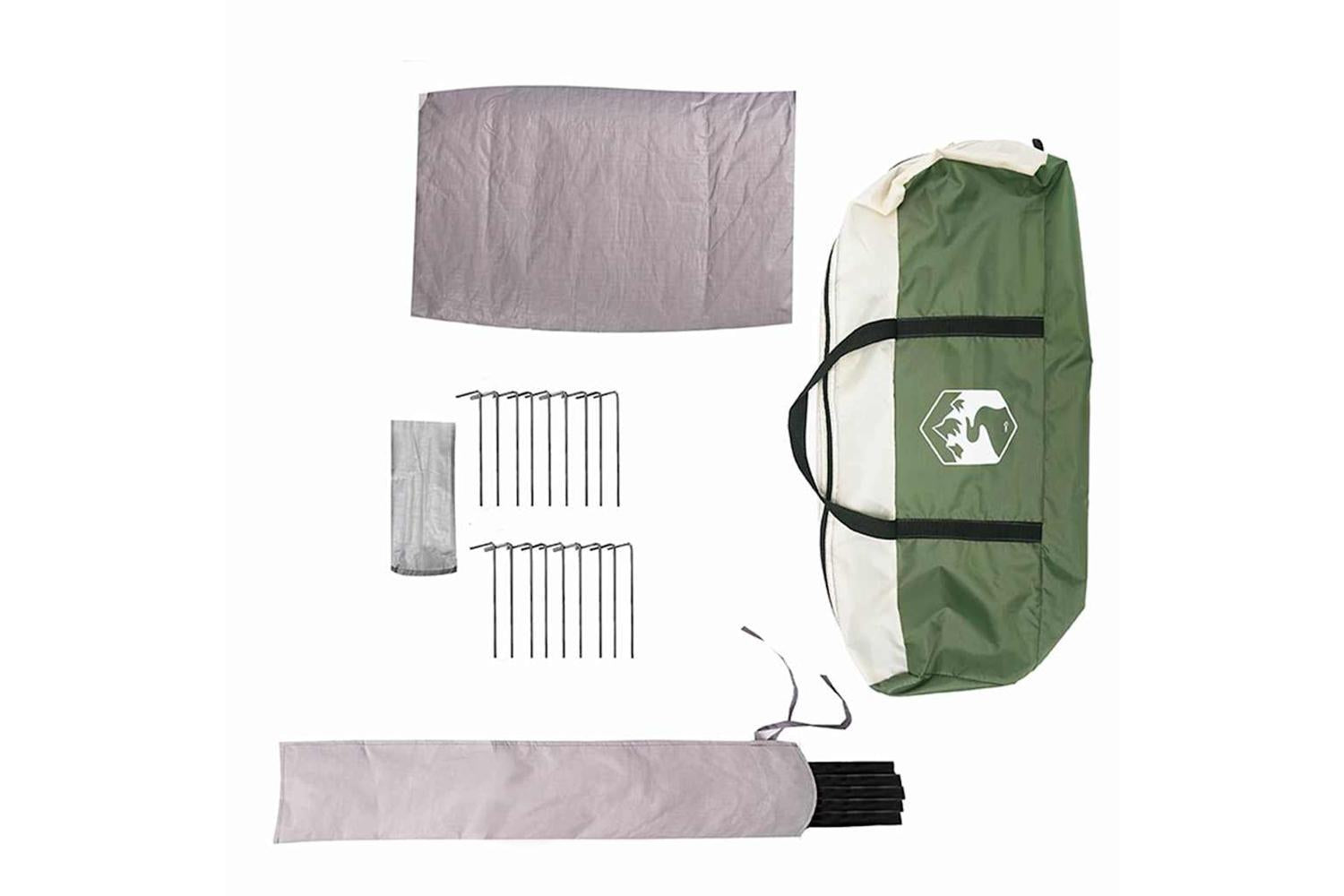 Vidaxl Teepee Tent With Roof Green And White 431 X 366 X 185 Cm-10