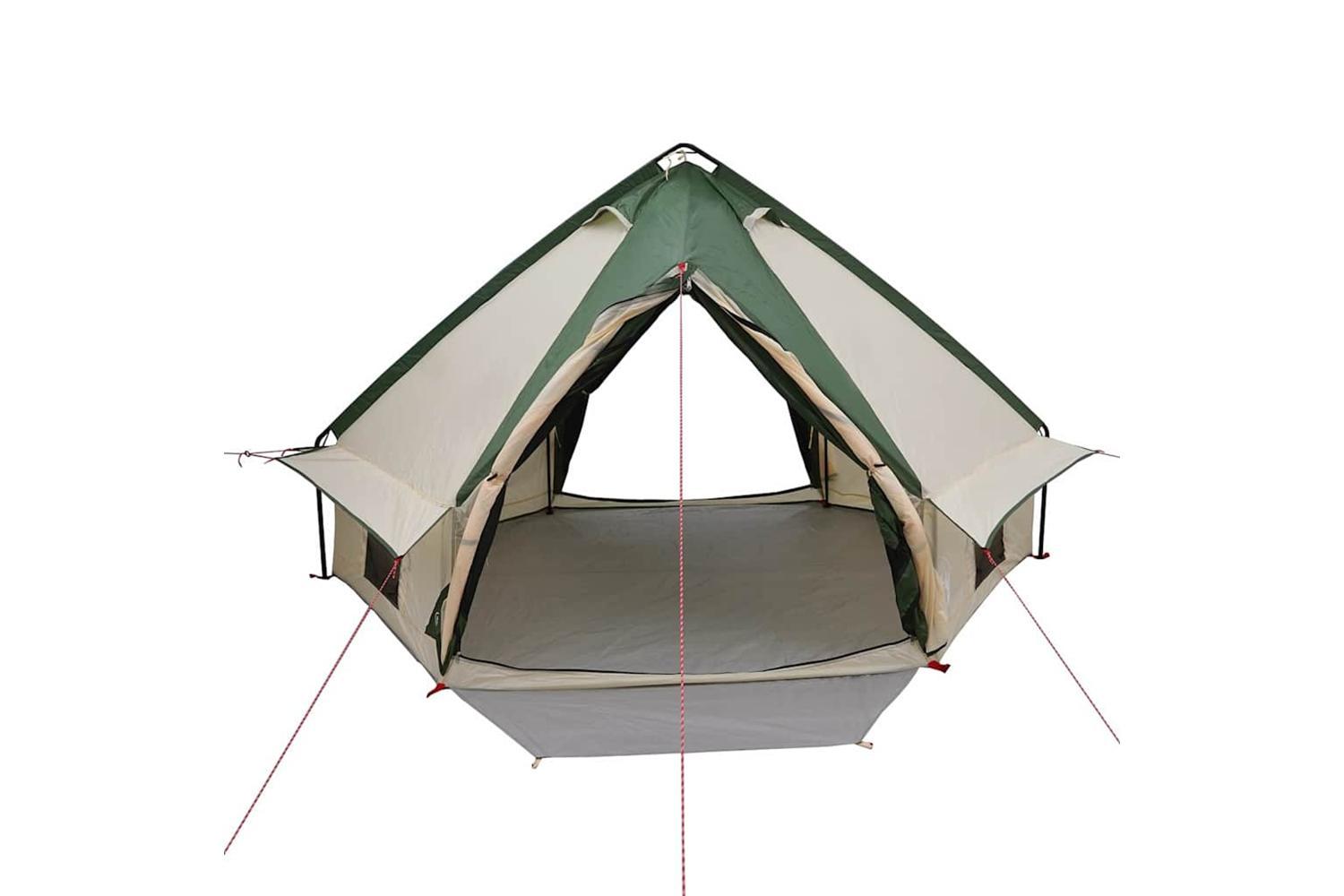 Vidaxl Teepee Tent With Roof Green And Grey 388 X 320 X 169 Cm-5
