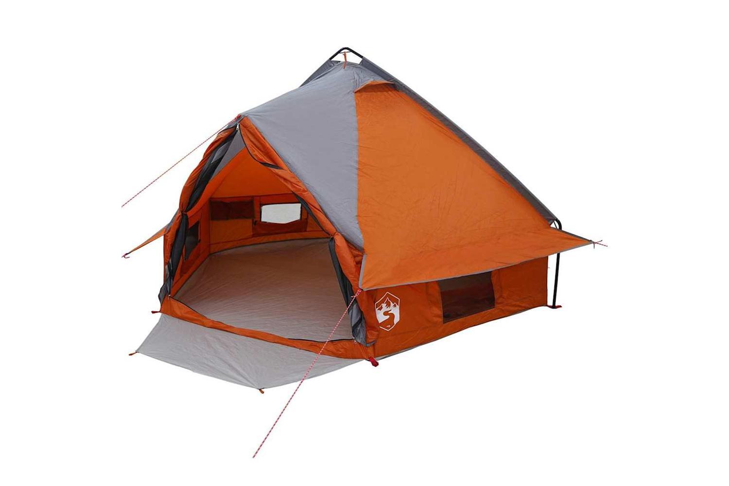 Vidaxl Teepee Tent With Roof Grey And Orange 388 X 320 X 169 Cm-2