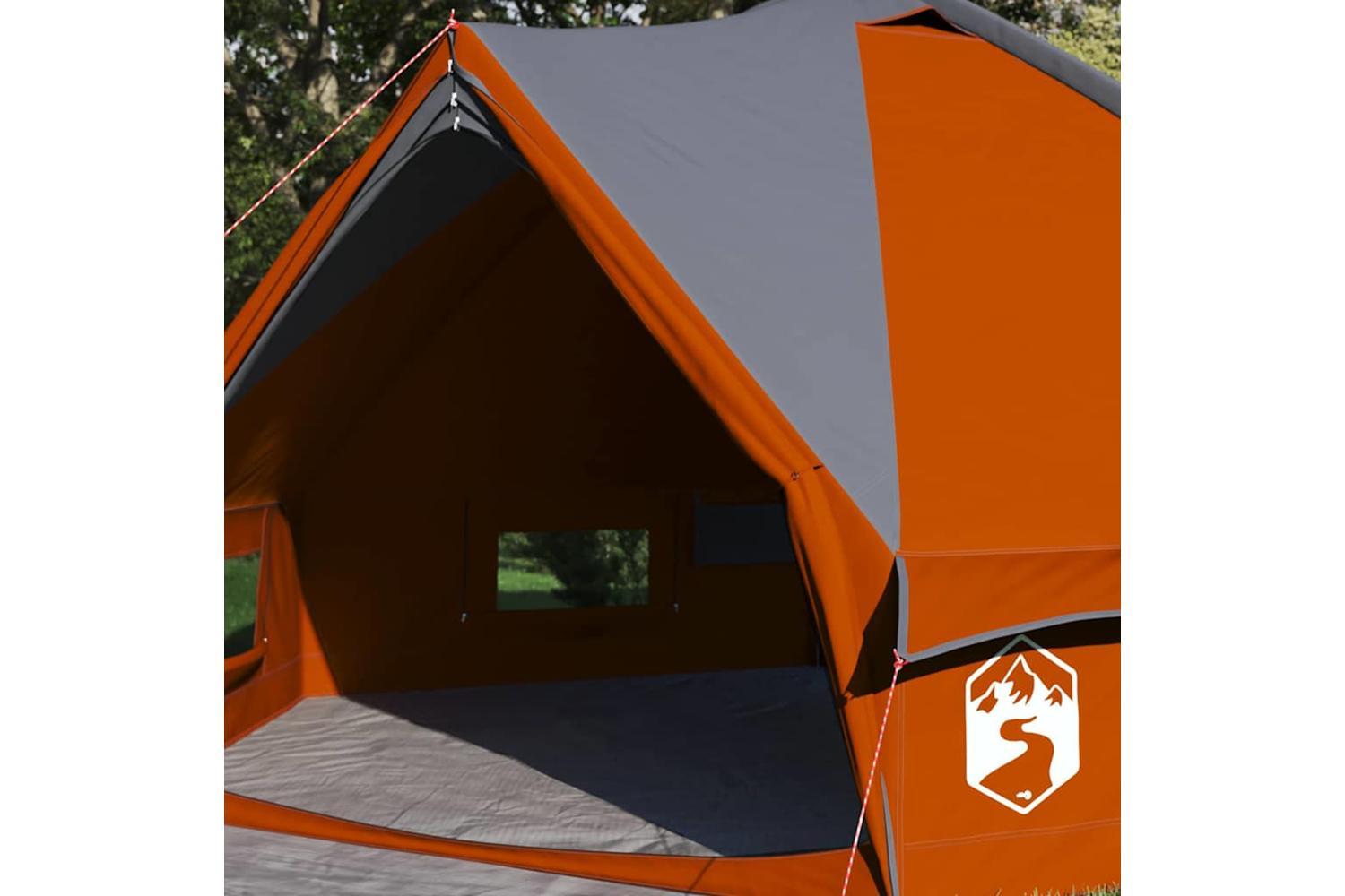 Vidaxl Teepee Tent With Roof Grey And Orange 388 X 320 X 169 Cm-3