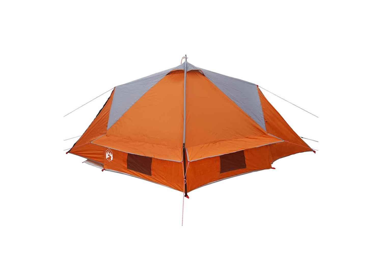 Vidaxl Teepee Tent With Roof Grey And Orange 388 X 320 X 169 Cm-6