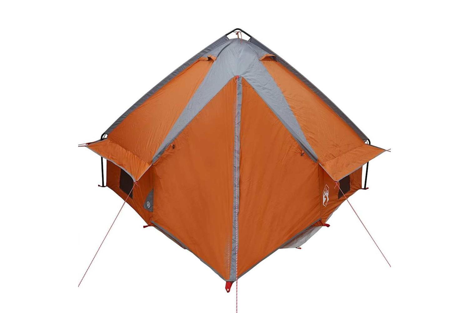 Vidaxl Teepee Tent With Roof Grey And Orange 388 X 320 X 169 Cm-7