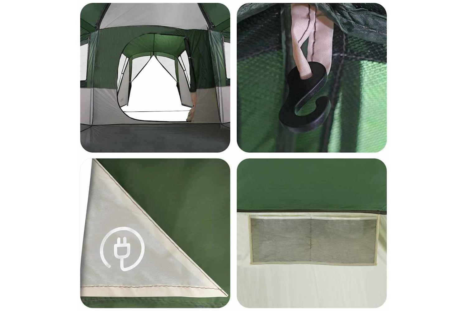 Vidaxl Family Tent With Roof Green And White 745 X 700 X 217 Cm-10