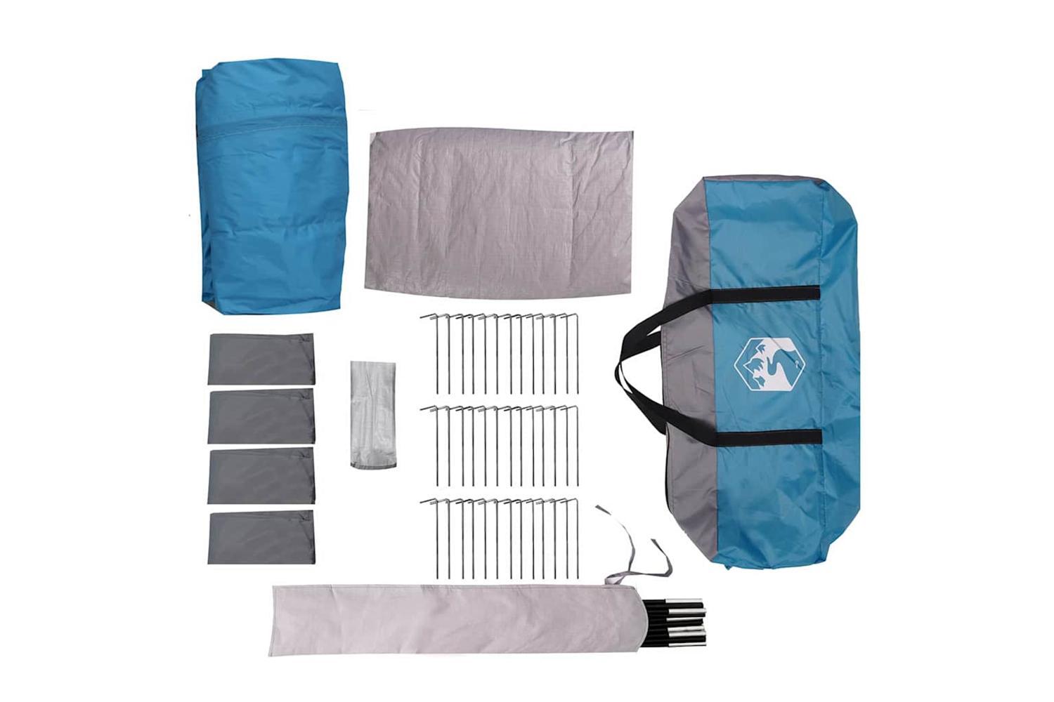 Vidaxl Family Tent With Roof Blue And Grey 745 X 700 X 217 Cm-10
