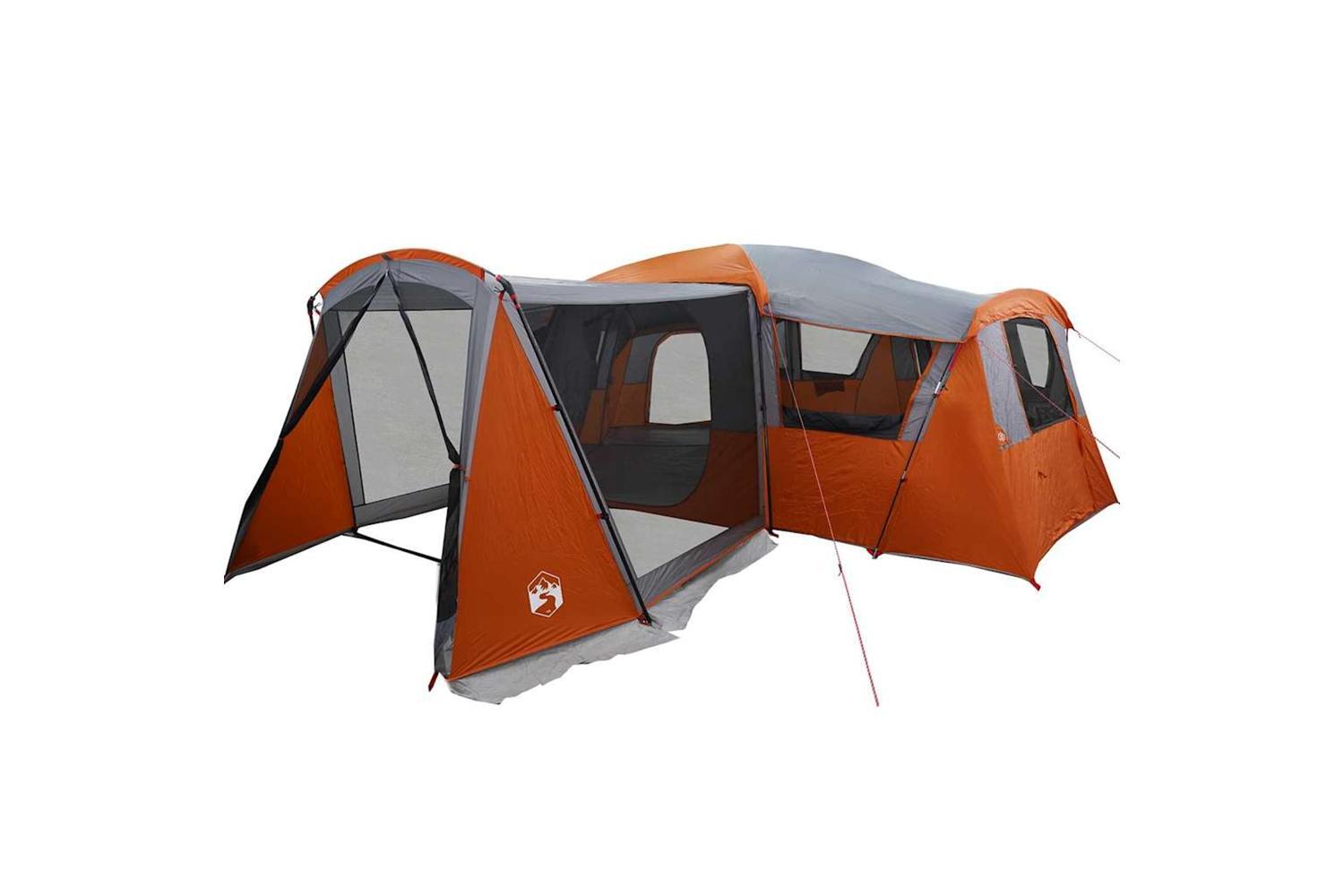 Vidaxl Family Tent With Roof Grey And Orange 745 X 700 X 217 Cm-2