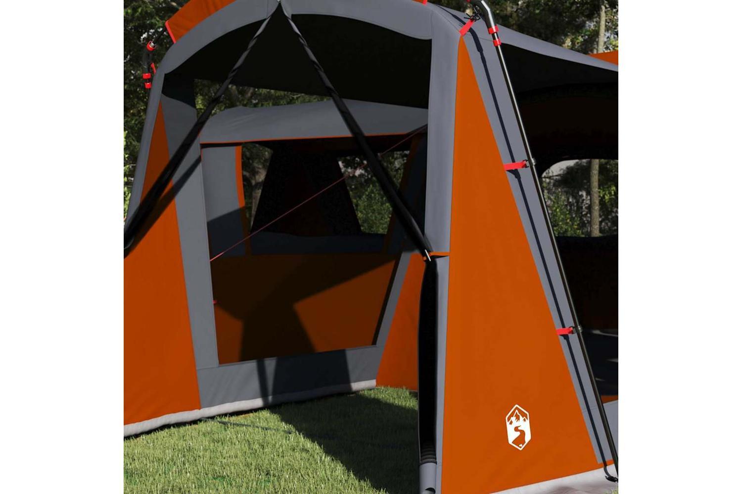 Vidaxl Family Tent With Roof Grey And Orange 745 X 700 X 217 Cm-3