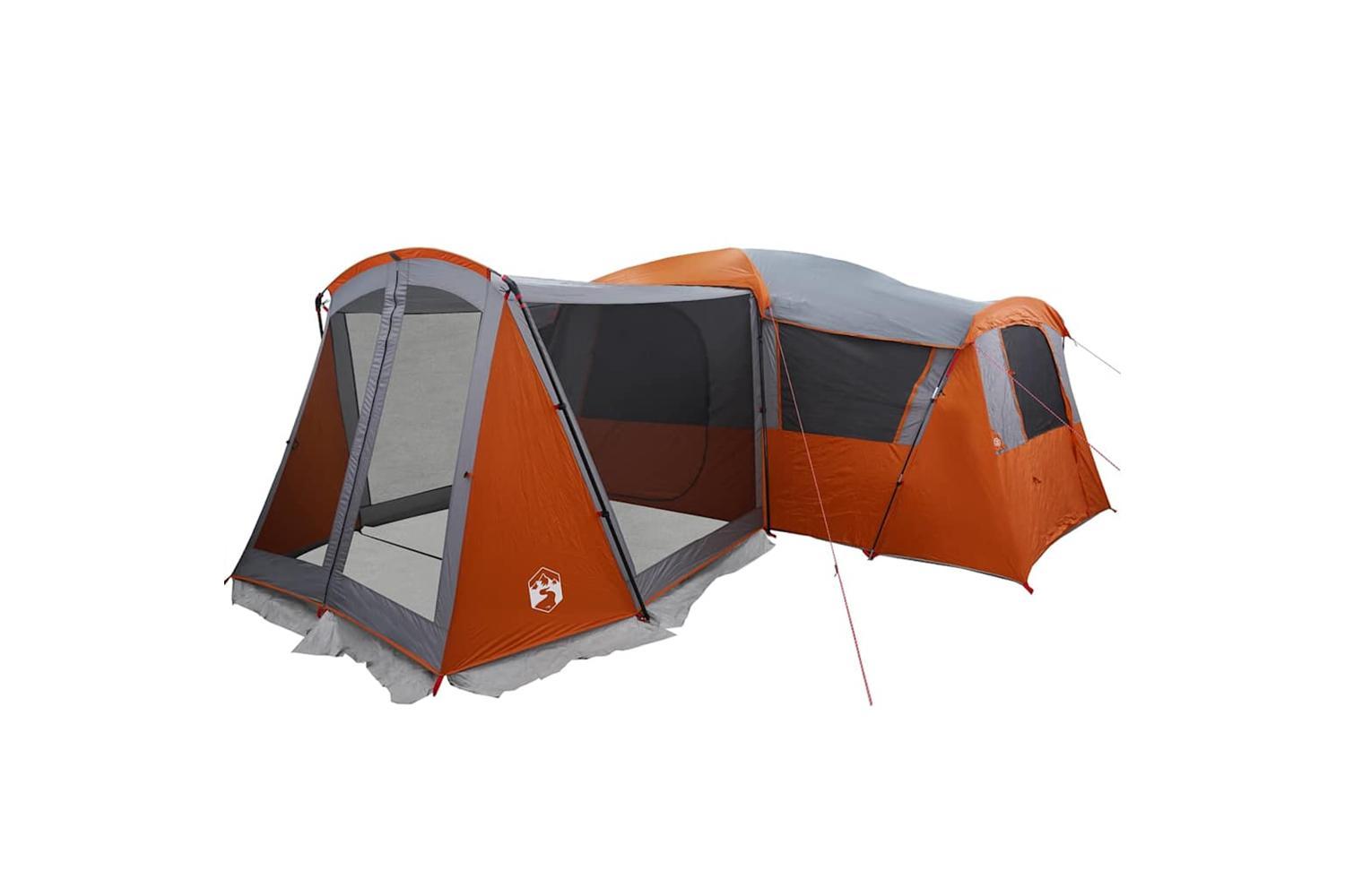 Vidaxl Family Tent With Roof Grey And Orange 745 X 700 X 217 Cm-4
