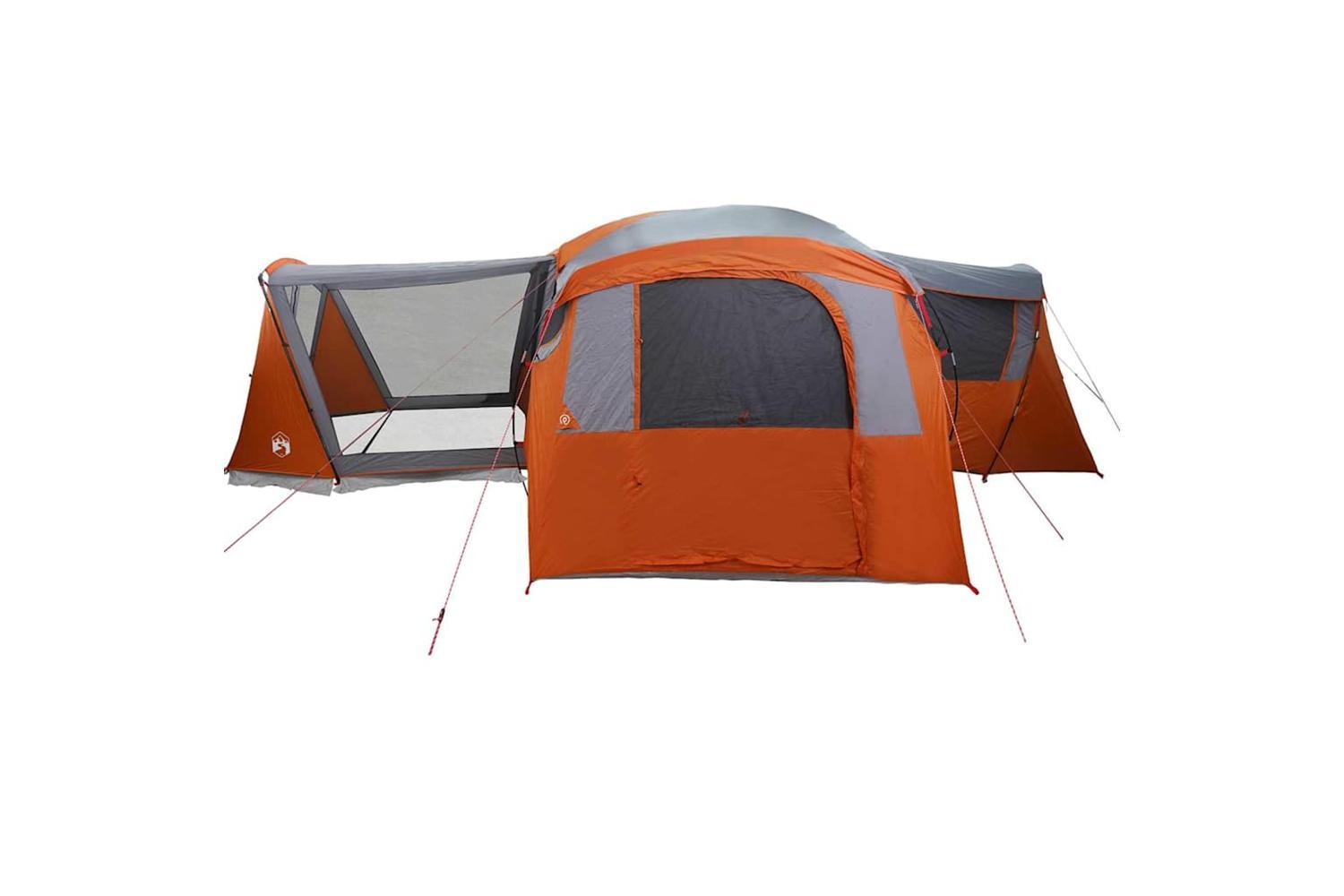 Vidaxl Family Tent With Roof Grey And Orange 745 X 700 X 217 Cm-5