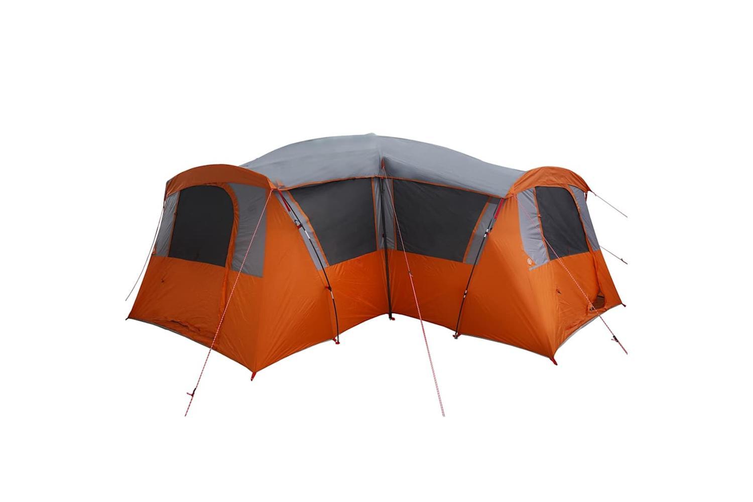 Vidaxl Family Tent With Roof Grey And Orange 745 X 700 X 217 Cm-6