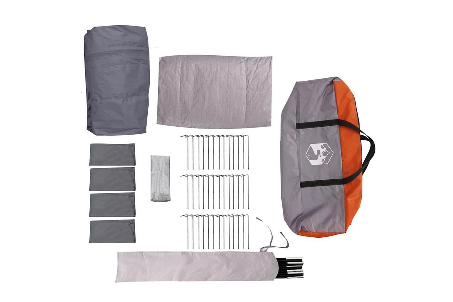 Vidaxl Family Tent With Roof Grey And Orange 745 X 700 X 217 Cm-9